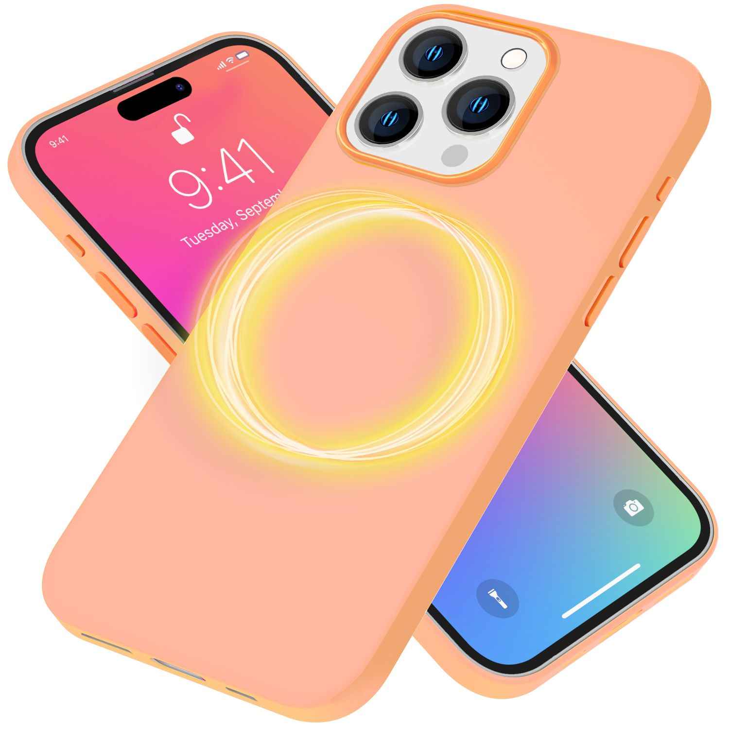 MagSafe Hülle für iPhone 15 Pro Max Liquid Silikon Handyhülle Magnet Case Schutz