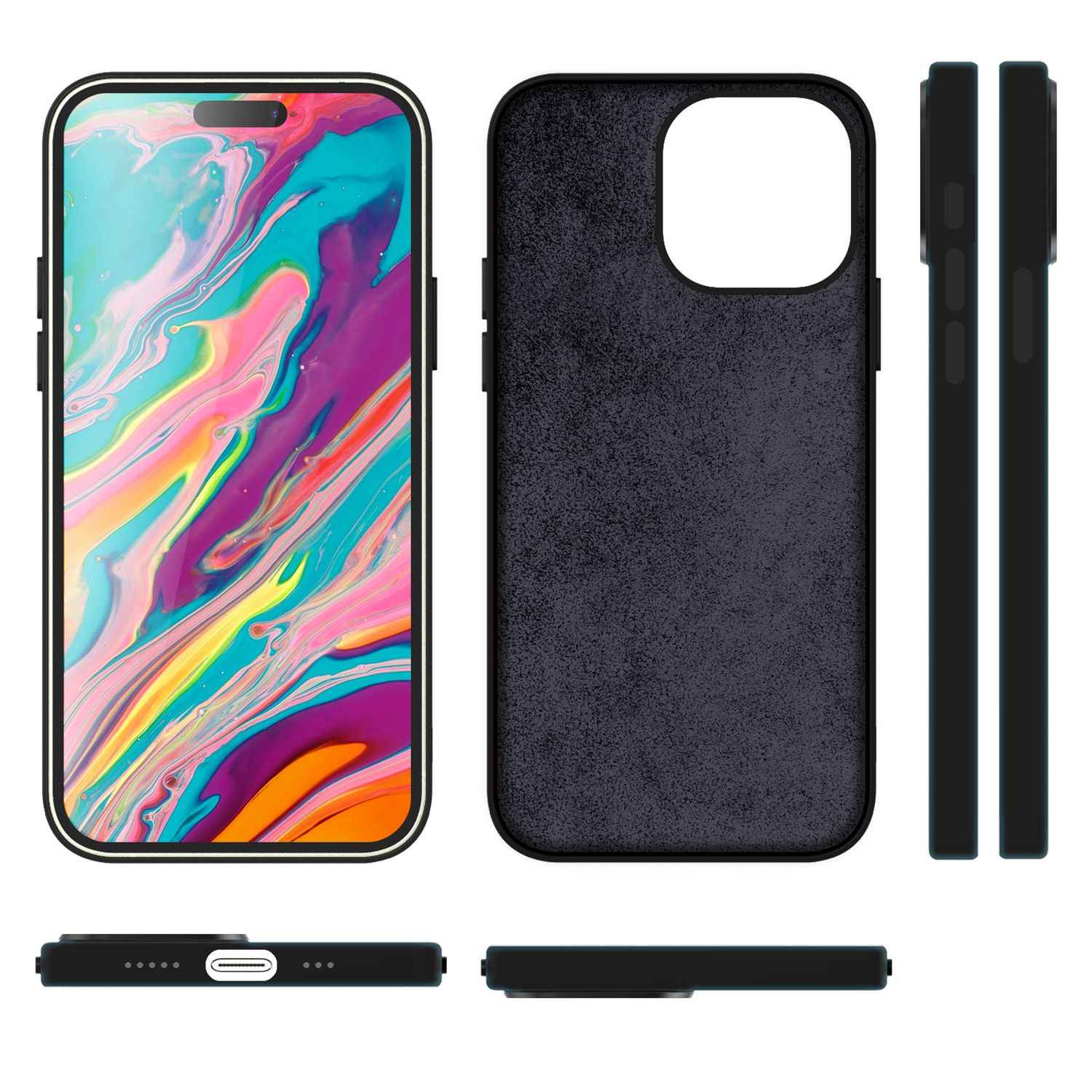 MagSafe Hülle für iPhone 15 Pro Max Liquid Silikon Handyhülle Magnet Case Schutz