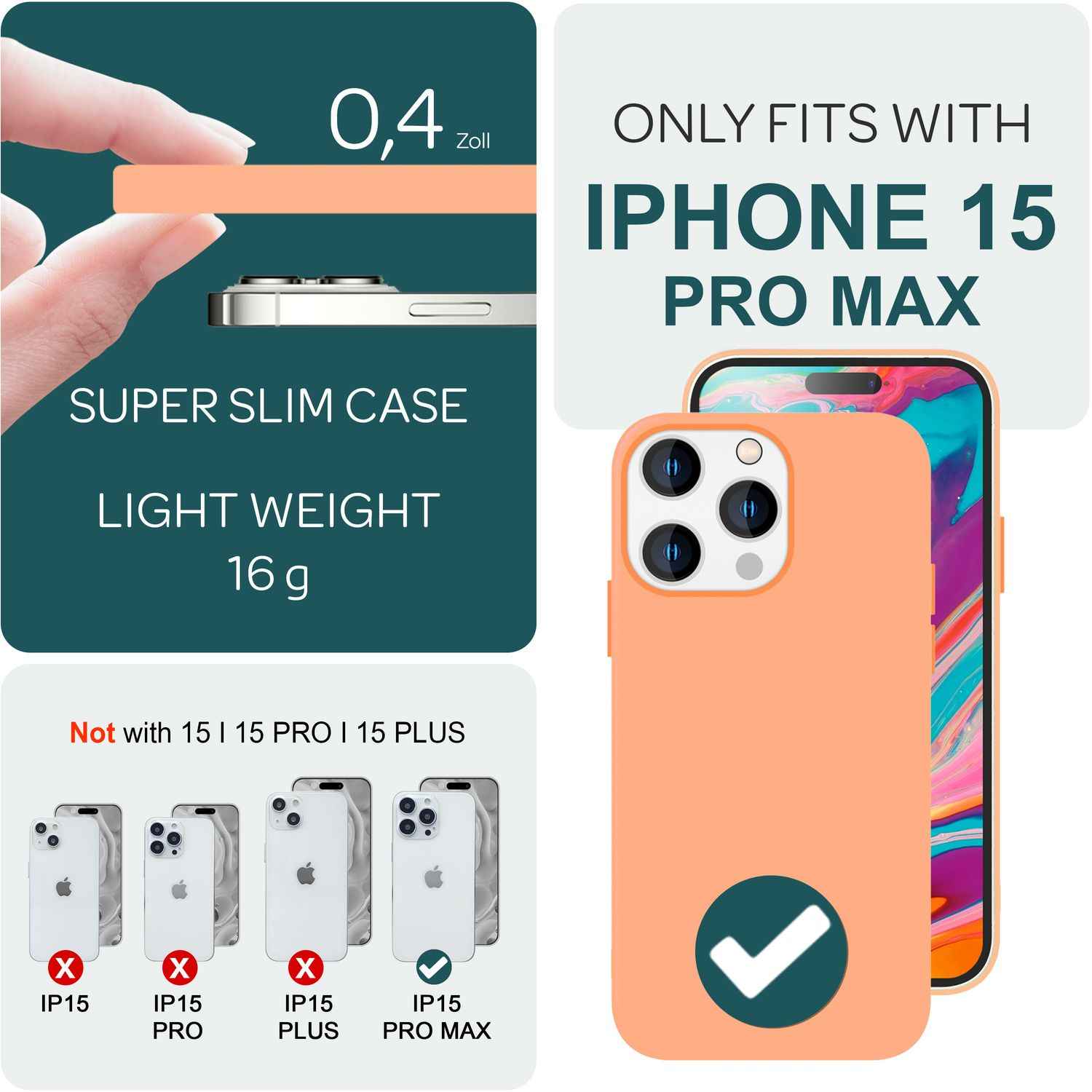 MagSafe Hülle für iPhone 15 Pro Max Liquid Silikon Handyhülle Magnet Case Schutz