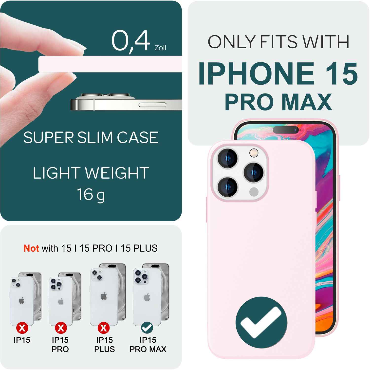 MagSafe Hülle für iPhone 15 Pro Max Liquid Silikon Handyhülle Magnet Case Schutz
