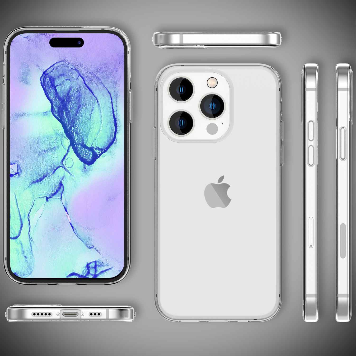 Hülle 360° für iPhone 15 Pro Klar Full Cover Handyhülle Schutz Tasche Etui Case