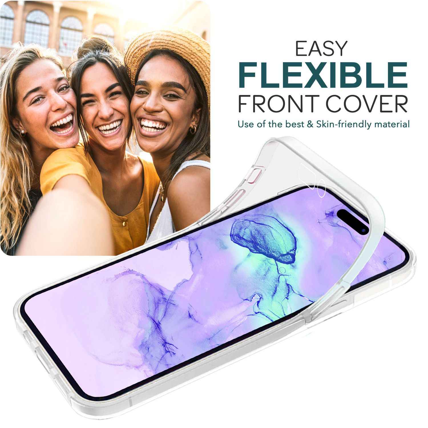 Hülle 360° für iPhone 15 Pro Max Klar Full Cover Handyhülle Schutz Tasche Case