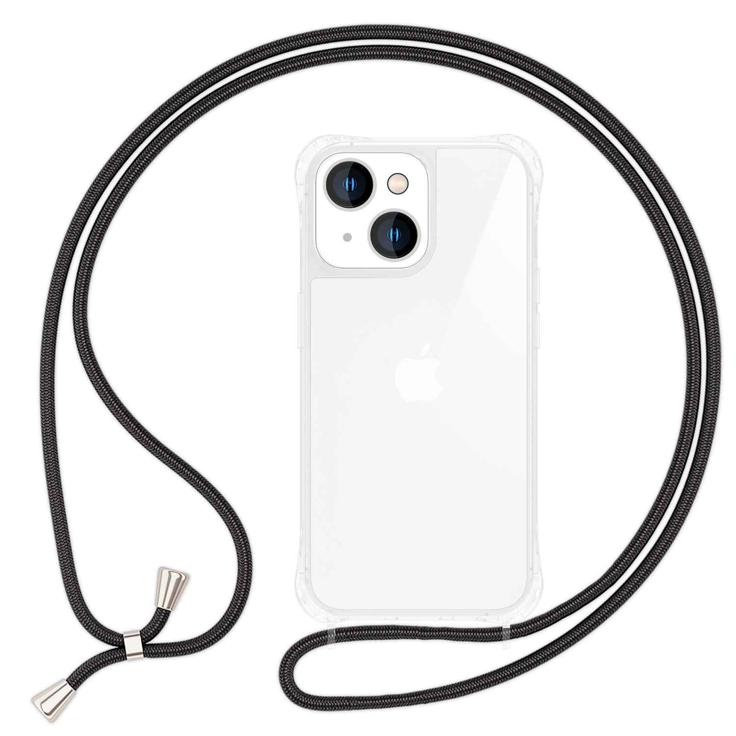 Hülle mit Band für iPhone 15 Handyhülle Umhängen Schutz Case Handy Kette Kordel