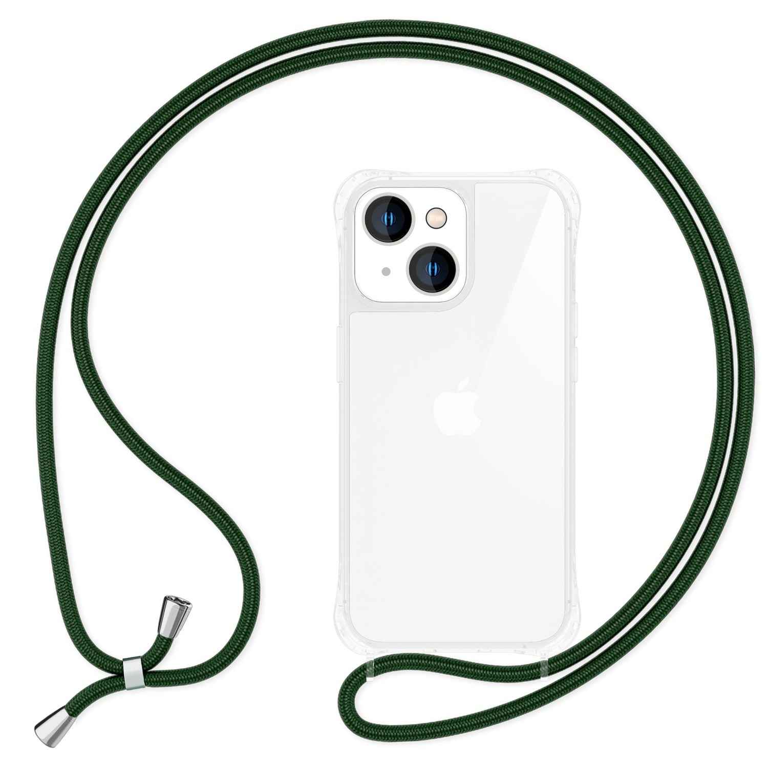 Hülle mit Band für iPhone 15 Plus Handyhülle Umhängen Handy Kette Kordel Case