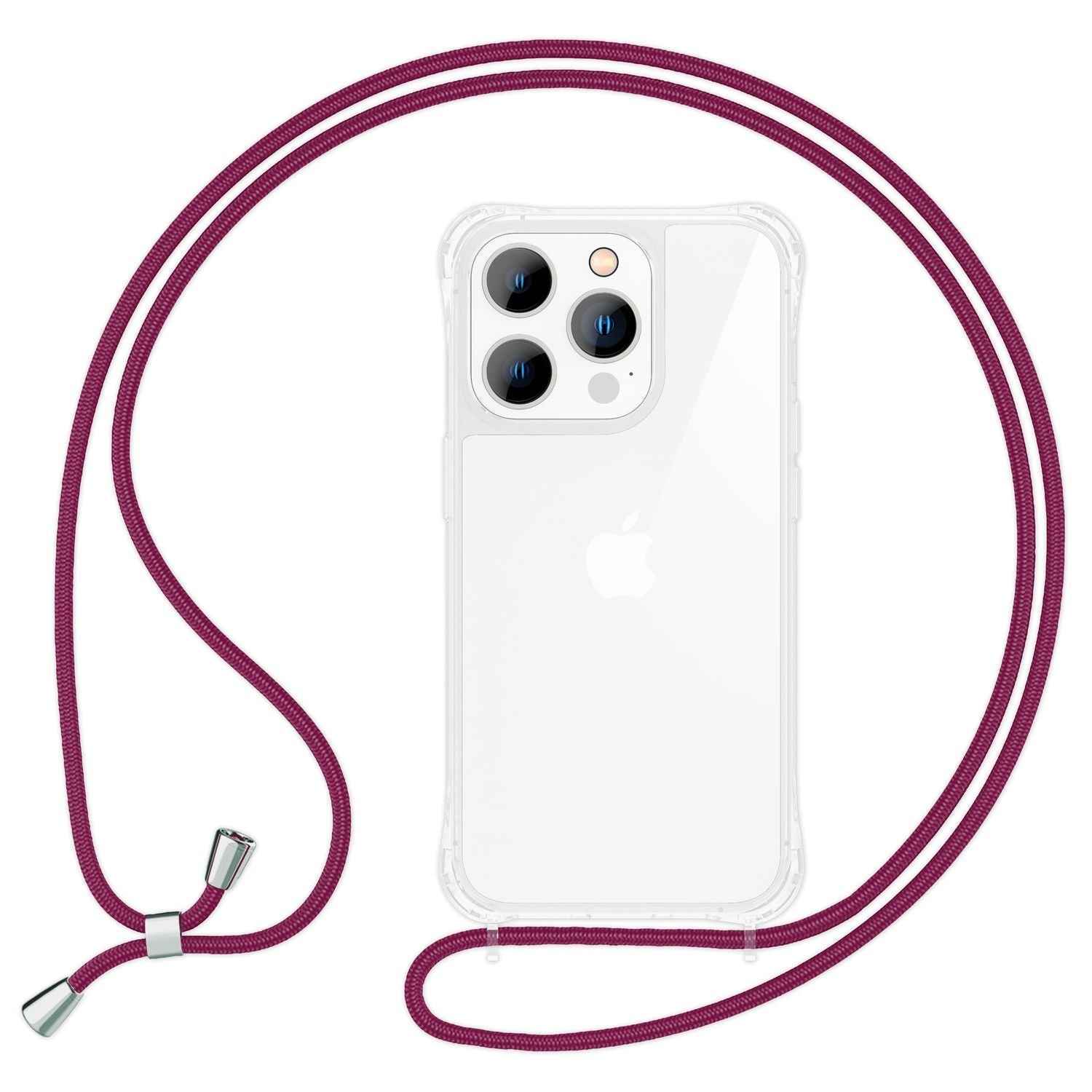Hülle mit Band für iPhone 15 Pro Max Handyhülle Umhängen Handy Kette Case Kordel