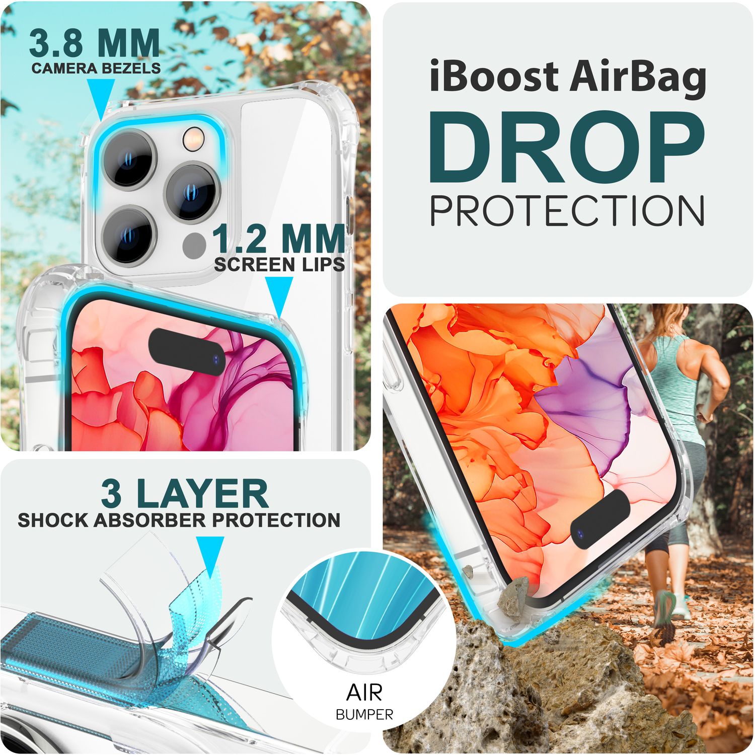 Handyhülle mit Band für iPhone 15 Pro Max transparent Polycarbonat Umhängekordel