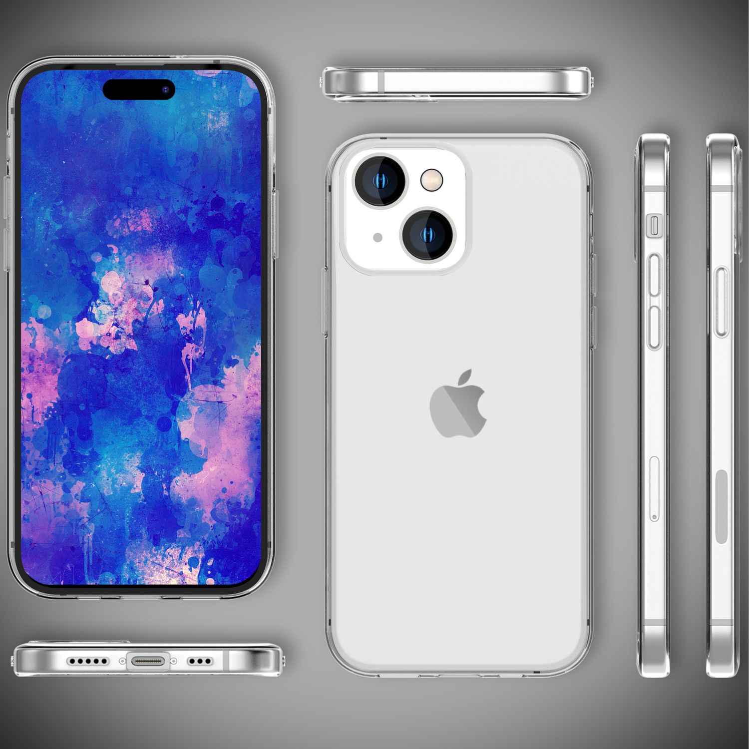 Klare Hülle für iPhone 15 Clear Case Silikon Handyhülle Schutzhülle Tasche Cover