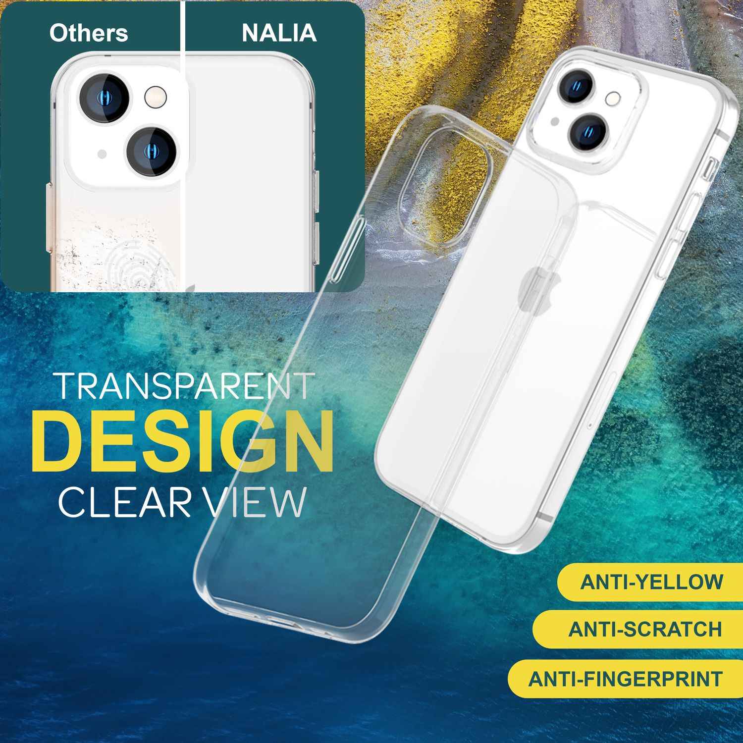 Klare Hülle für iPhone 15 Plus Clear Case Silikon Handyhülle Schutzhülle Tasche
