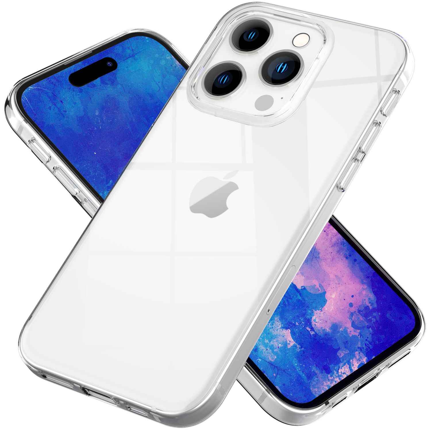 Klare Hülle für iPhone 15 Pro Clear Case Silikon Handyhülle Schutz Tasche Cover