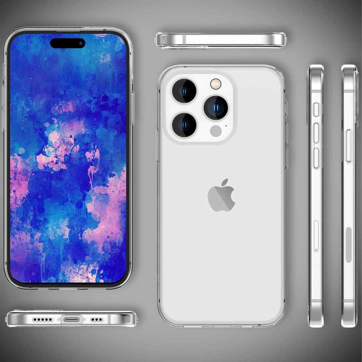 Klare Hülle für iPhone 15 Pro Clear Case Silikon Handyhülle Schutz Tasche Cover