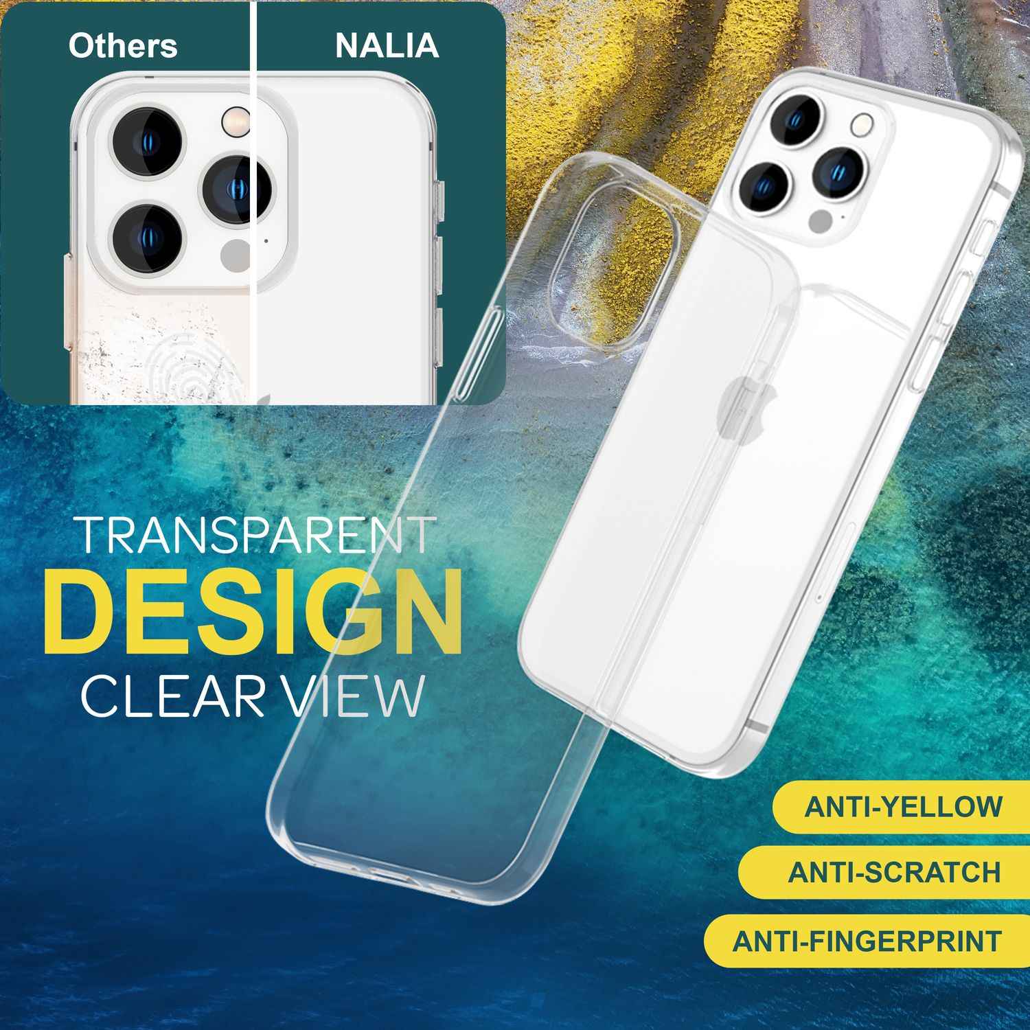Klare Hülle für iPhone 15 Pro Max Clear Case Silikon Handyhülle Schutz Cover TPU