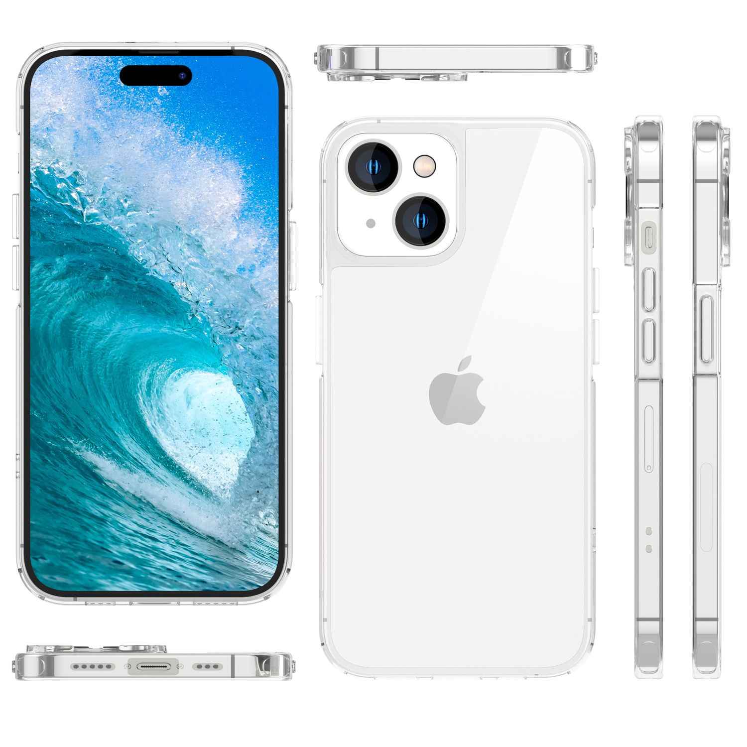 Hülle Klar für iPhone 15 Plus Clear Hard Case Handyhülle Schutzhülle Cover Etui