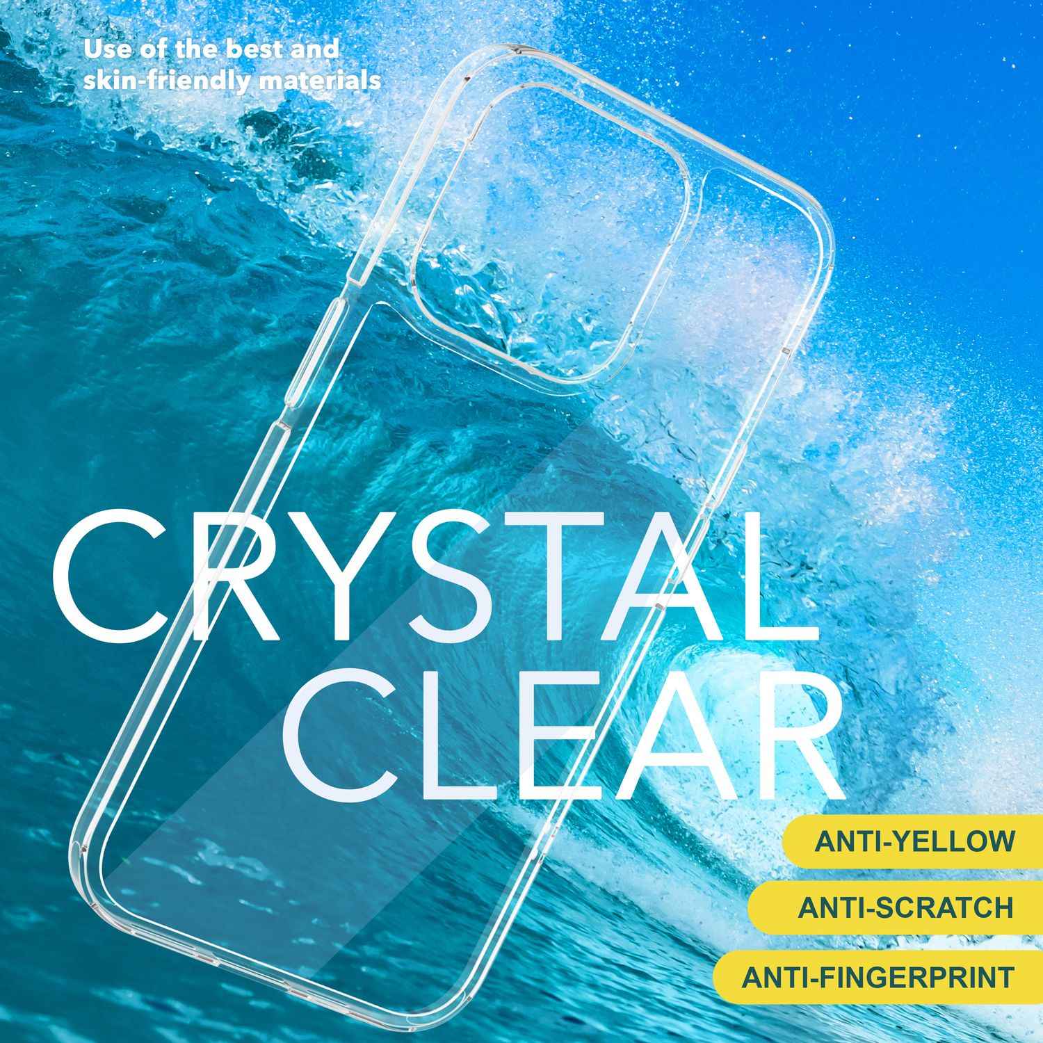 Hülle Klar für iPhone 15 Pro Clear Hard Case Schutz Tasche Handyhülle Cover Etui