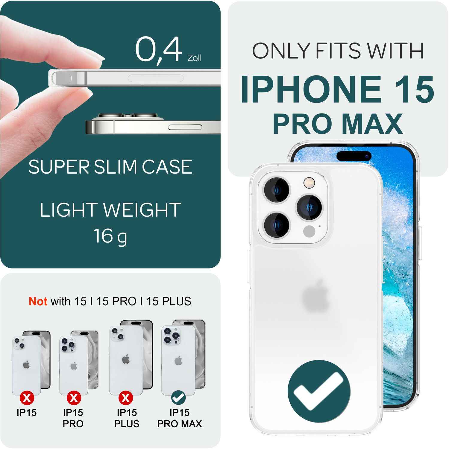 Hülle Matt für iPhone 15 Pro Max Frosted Case Hard Cover Handyhülle Schutzhülle
