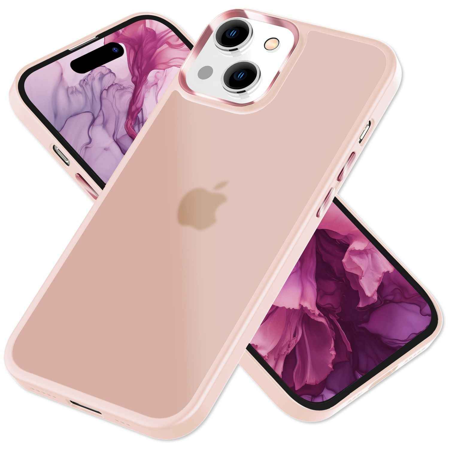 Hybrid Hülle für iPhone 15 Frosted Case Handyhülle Schutz Rand Handy Tasche Etui