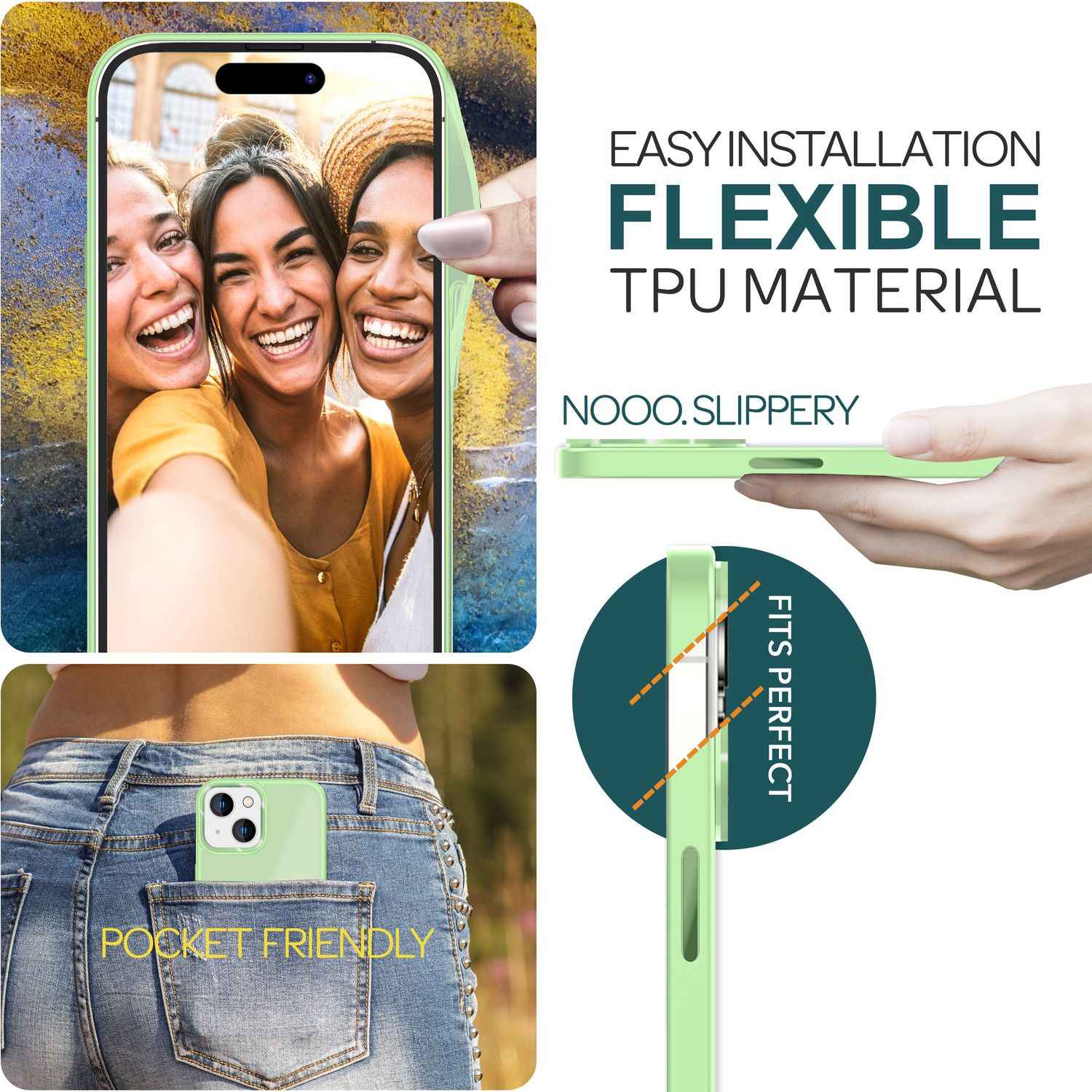 Hybrid Hülle für iPhone 15 Frosted Case Handyhülle Schutz Rand Handy Tasche Etui