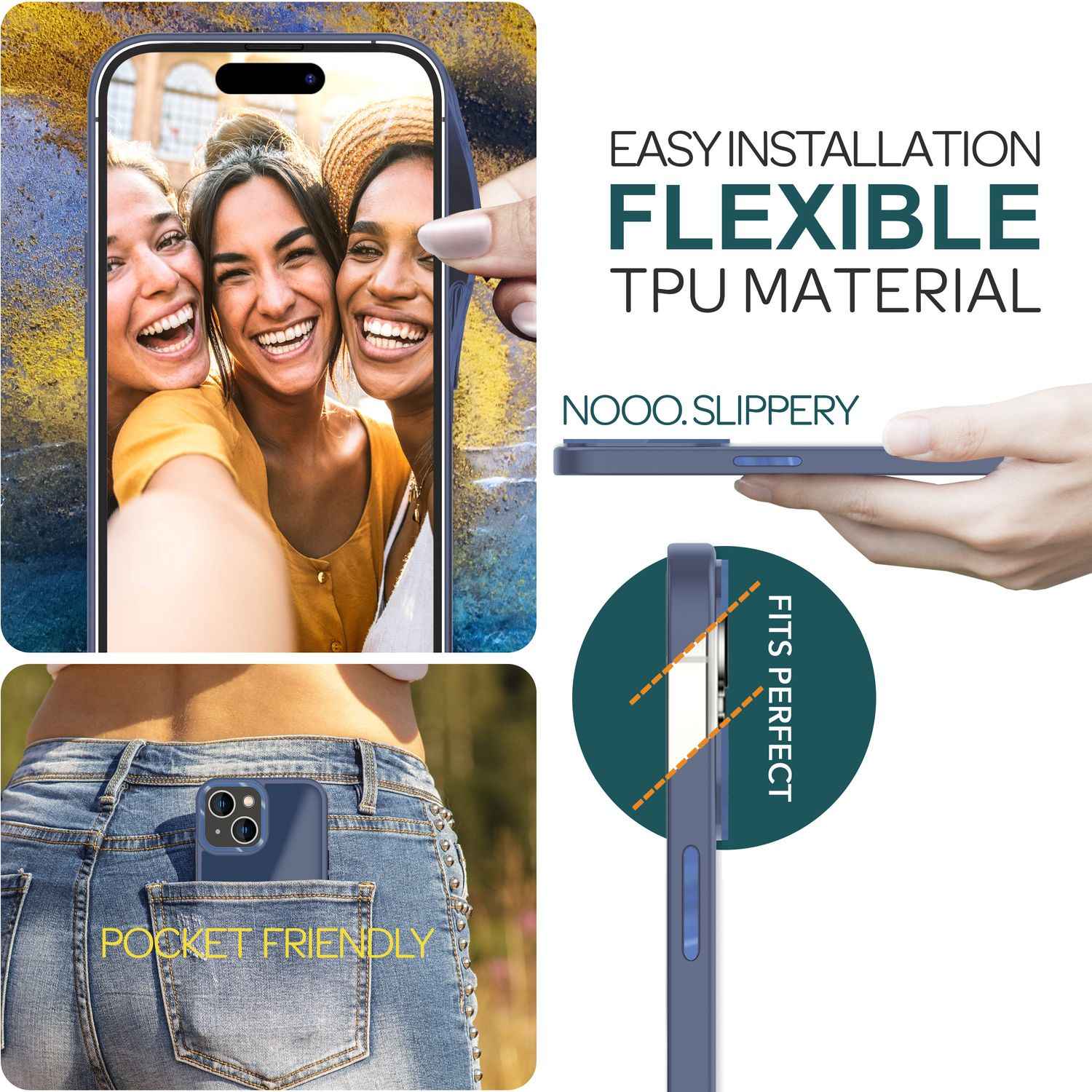 Hybrid Hülle für iPhone 15 Frosted Case Handyhülle Schutz Rand Handy Tasche Etui