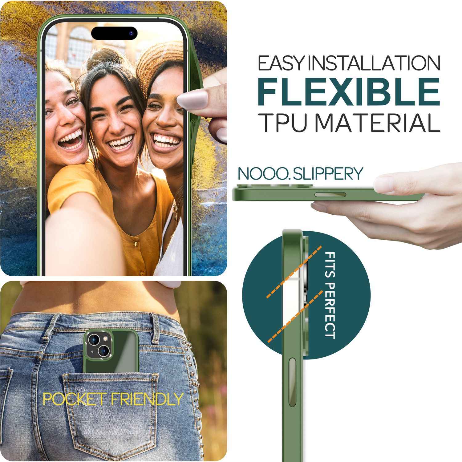 Hybrid Hülle für iPhone 15 Frosted Case Handyhülle Schutz Rand Handy Tasche Etui