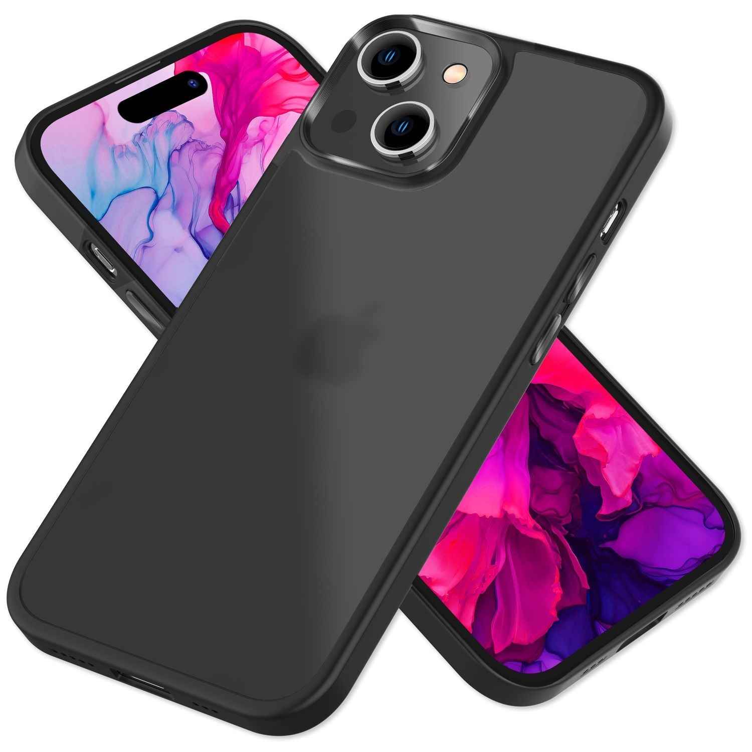 Hybrid Hülle für iPhone 15 Plus Frosted Case Schutz Rand Handyhülle Handy Tasche