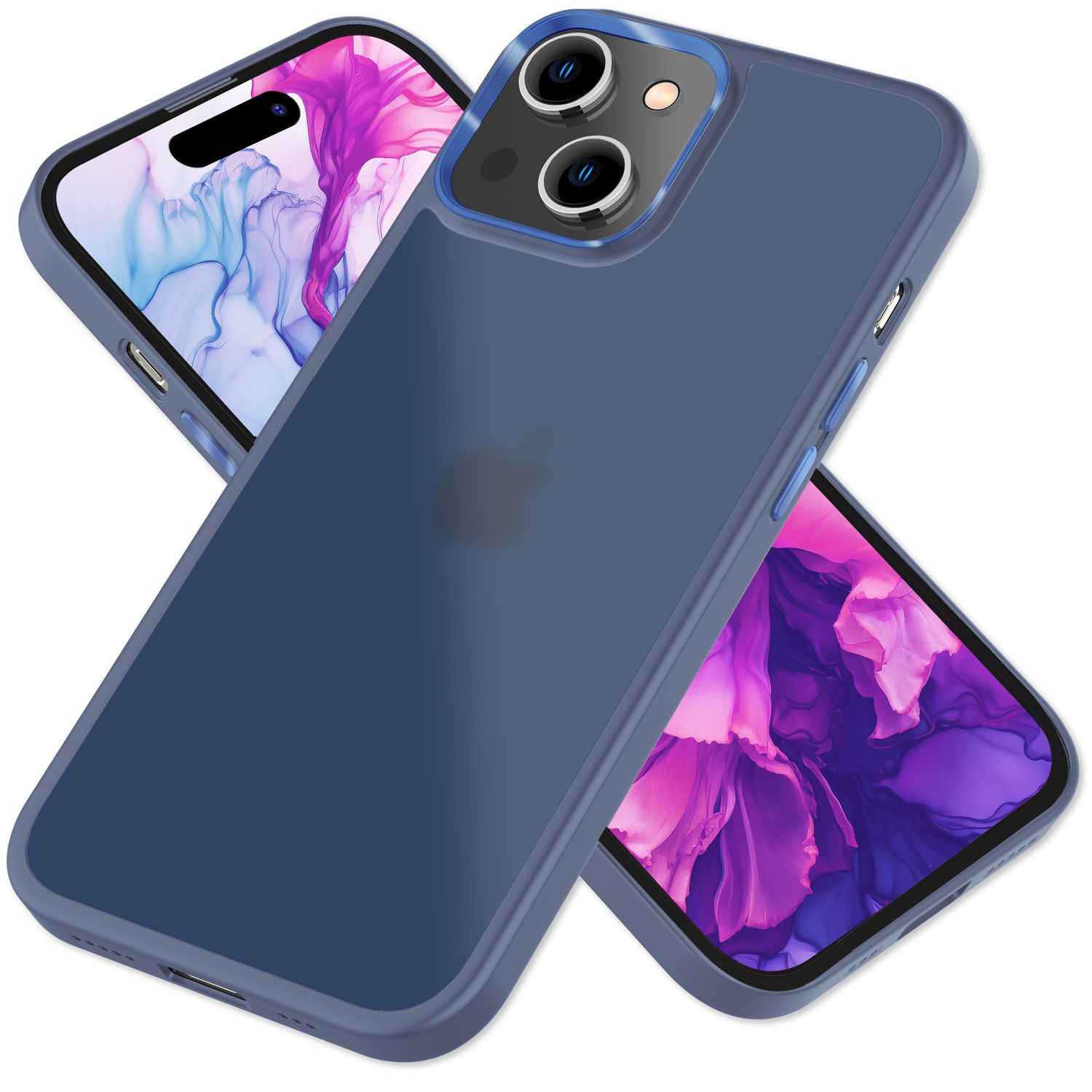 Hybrid Hülle für iPhone 15 Plus Frosted Case Schutz Rand Handyhülle Handy Tasche