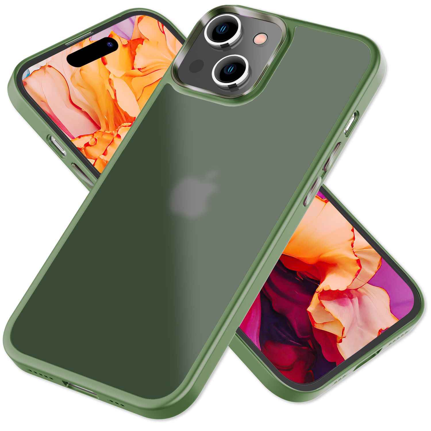 Hybrid Hülle für iPhone 15 Plus Frosted Case Schutz Rand Handyhülle Handy Tasche