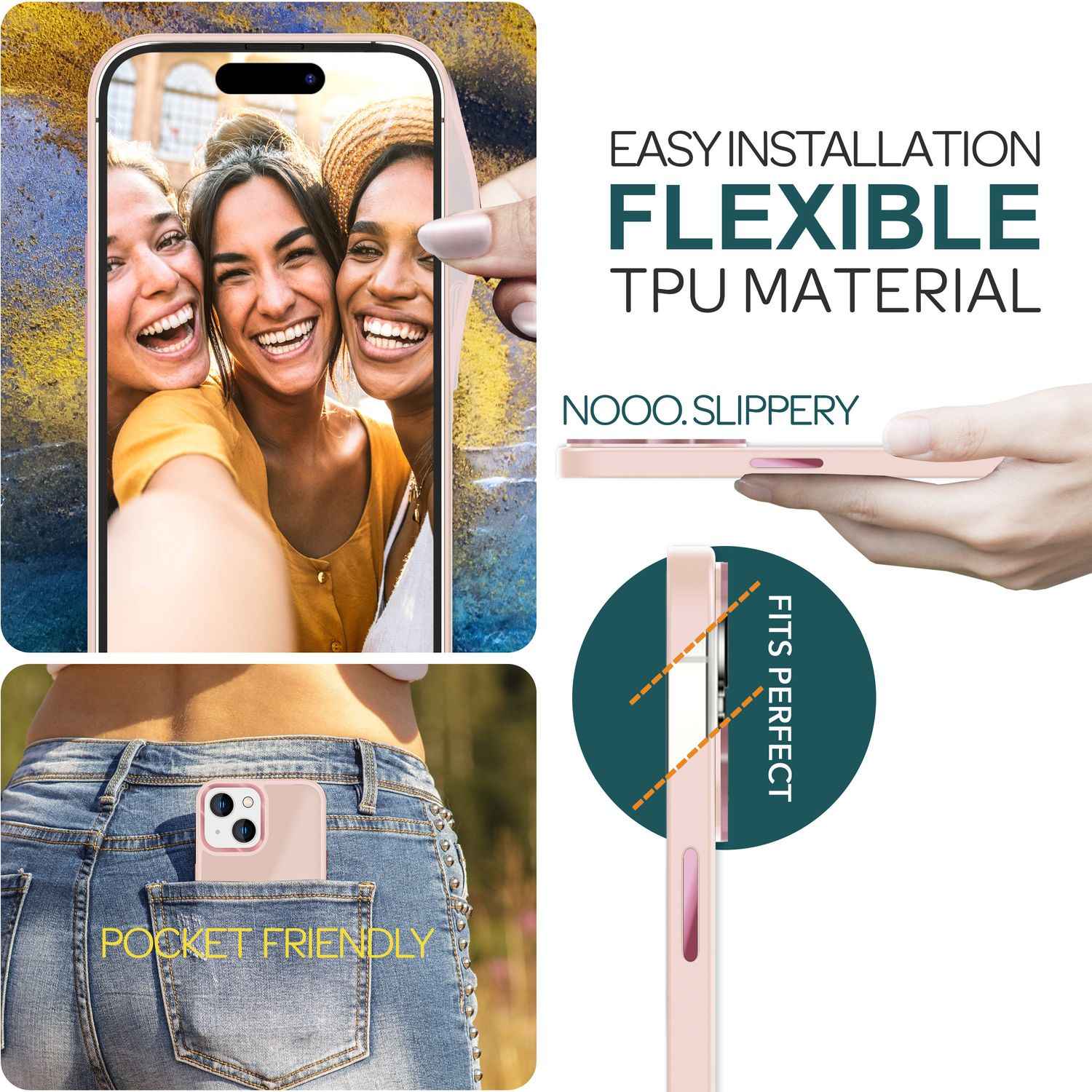 Hybrid Hülle für iPhone 15 Plus Frosted Case Schutz Rand Handyhülle Handy Tasche