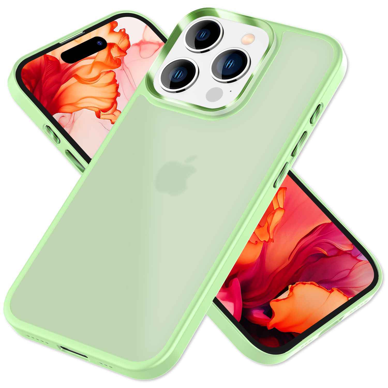 Hybrid Hülle für iPhone 15 Pro Frosted Case Schutz Rand Handy Tasche Handyhülle