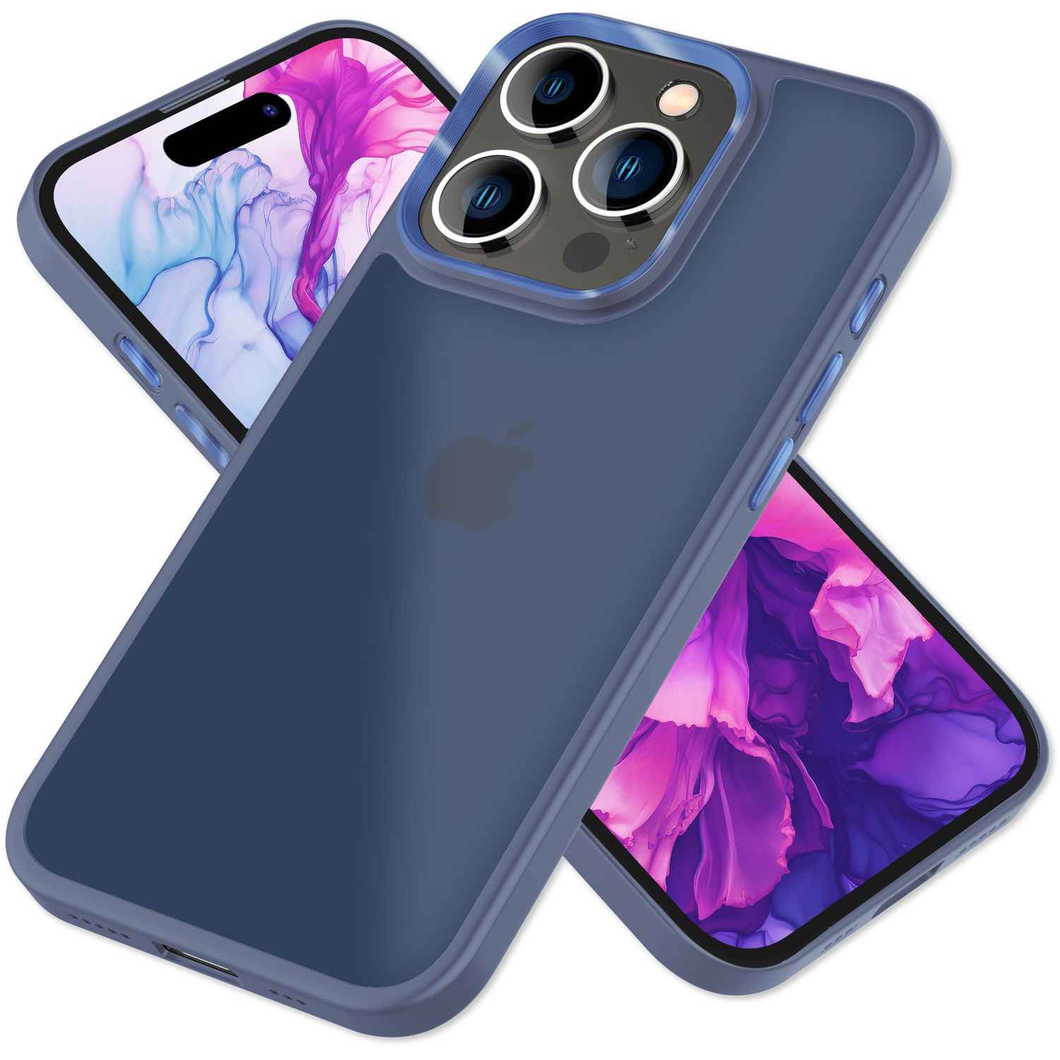 Hybrid Hülle für iPhone 15 Pro Frosted Case Schutz Rand Handy Tasche Handyhülle