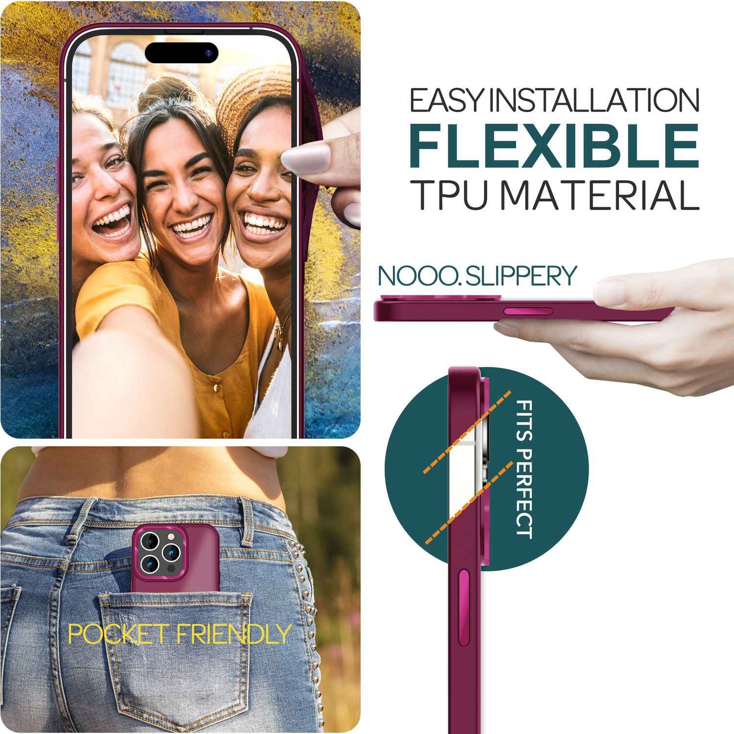 Hybrid Hülle für iPhone 15 Pro Frosted Case Schutz Rand Handy Tasche Handyhülle