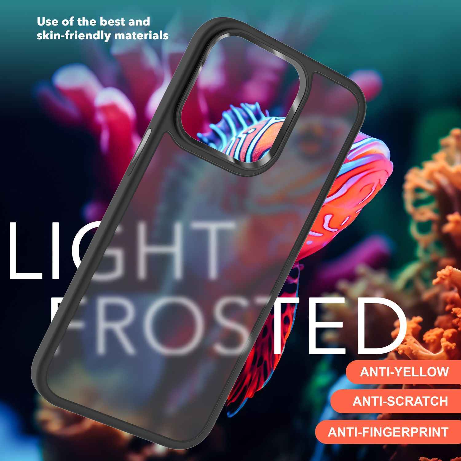 Hybrid Hülle für iPhone 15 Pro Max Frosted Case Schutz Rand Magnet Handyhülle