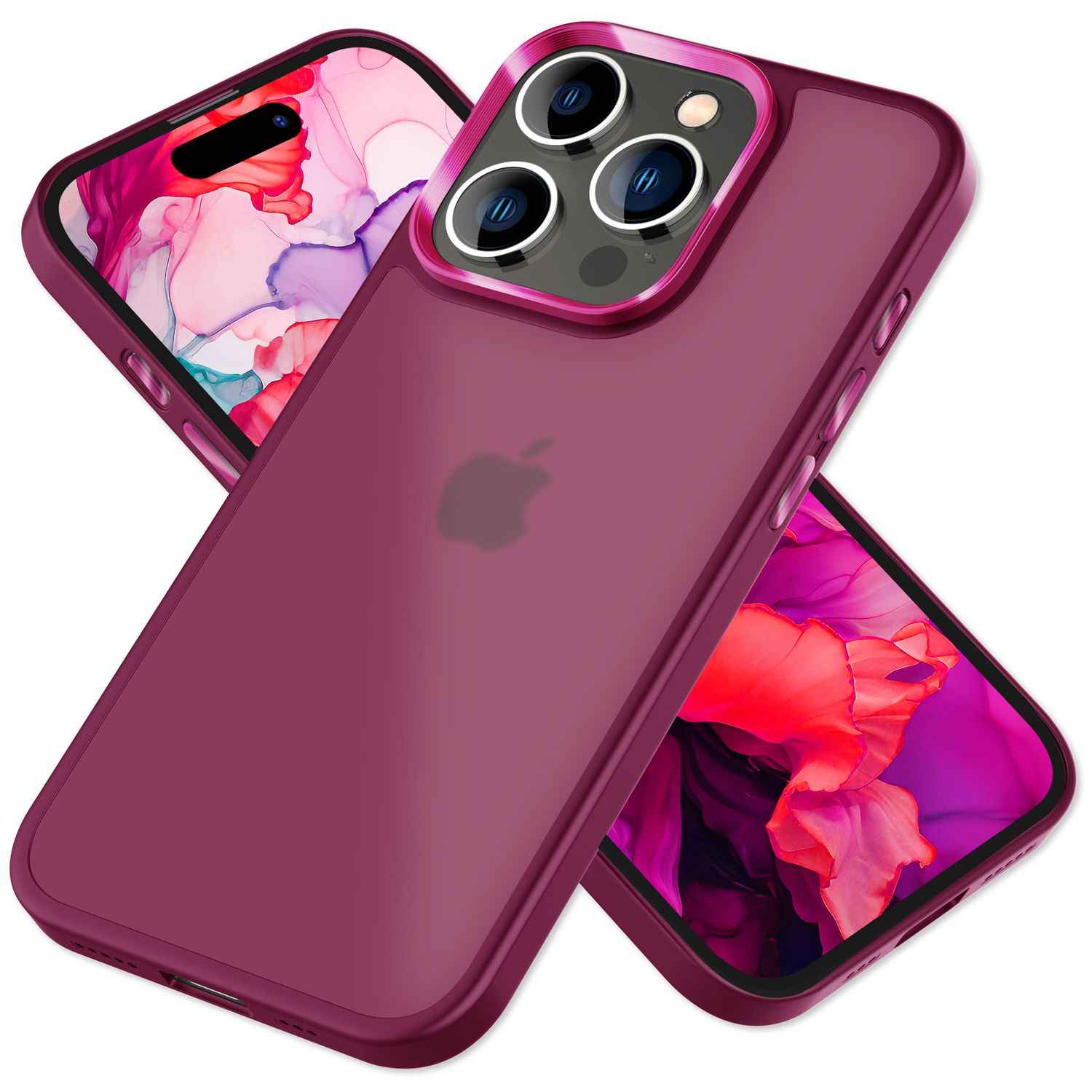 Hybrid Hülle für iPhone 15 Pro Max Frosted Case Schutz Rand Magnet Handyhülle