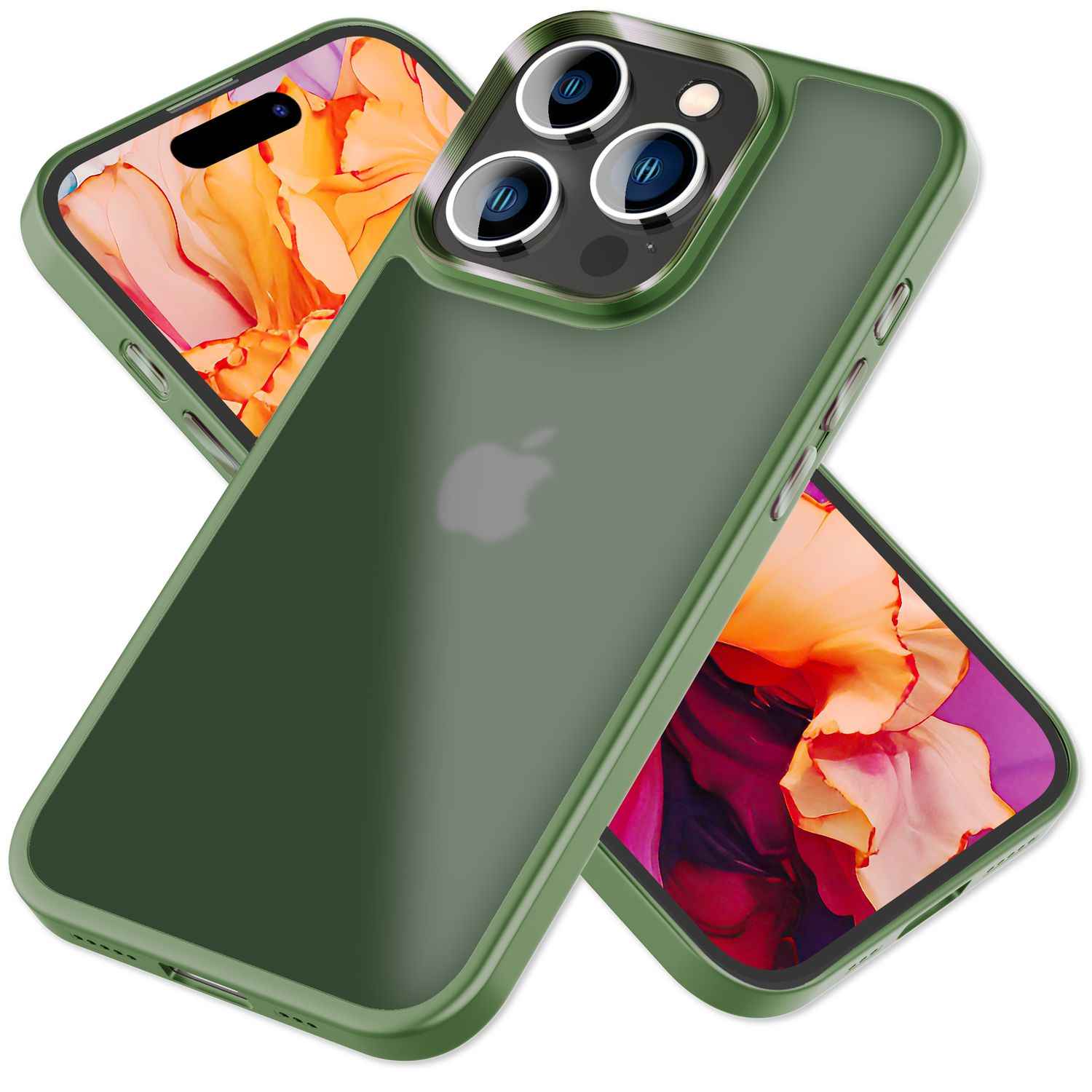 Hybrid Hülle für iPhone 15 Pro Max Frosted Case Schutz Rand Magnet Handyhülle