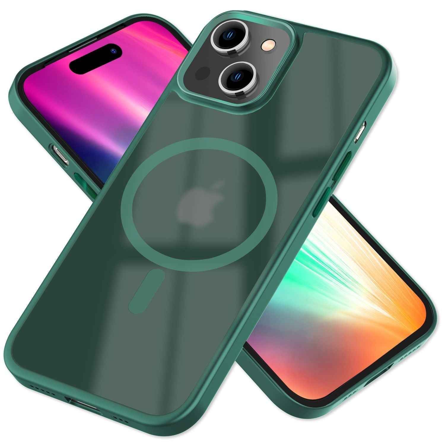 MagSafe Hülle Hybrid für iPhone 15 Plus Frosted Hard Case Schutz Rand Handyhülle