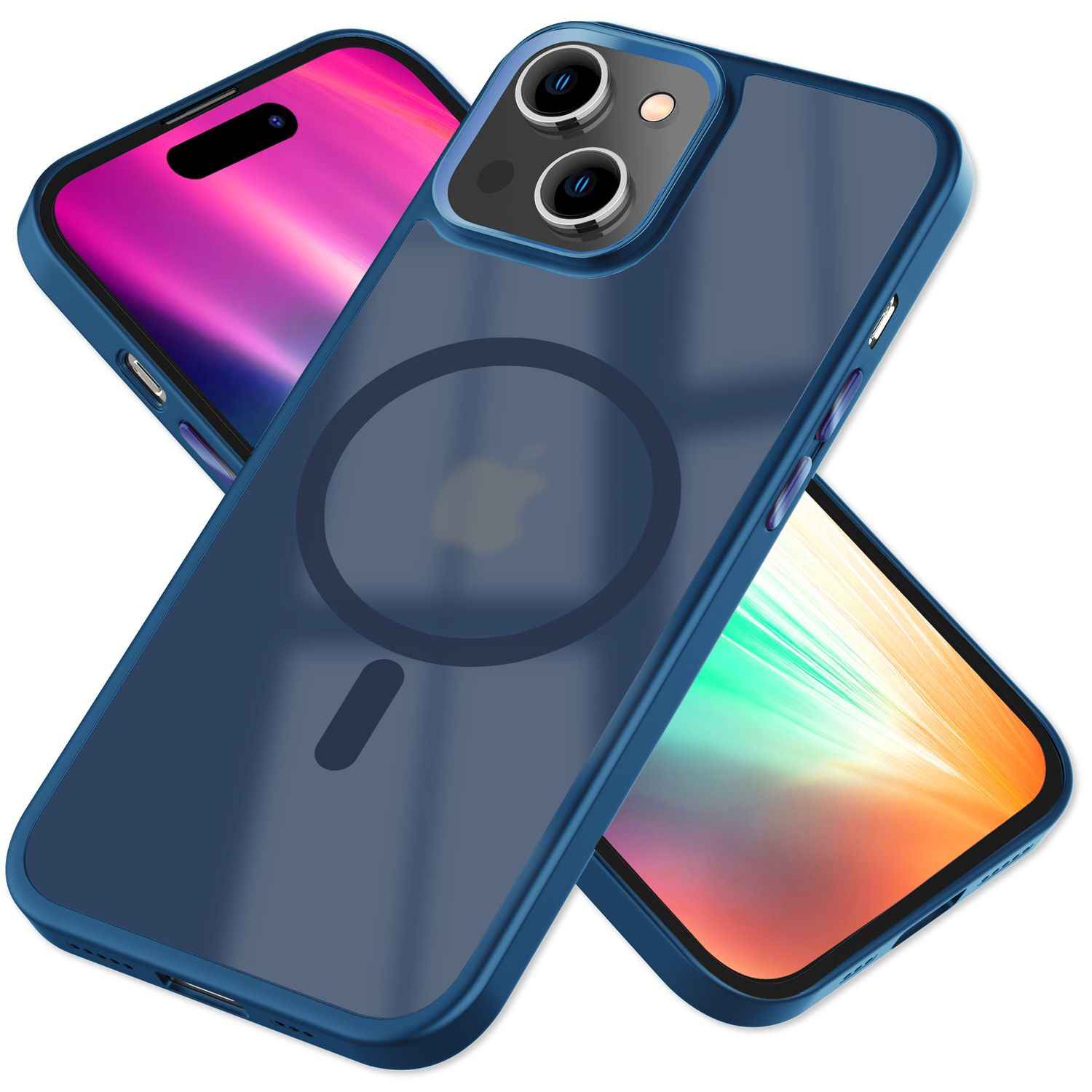 MagSafe Hülle Hybrid für iPhone 15 Plus Frosted Hard Case Schutz Rand Handyhülle