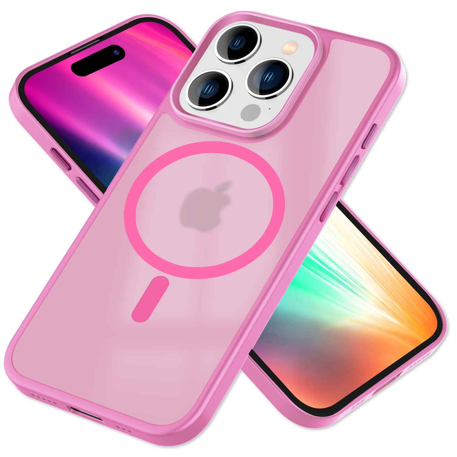 MagSafe Hülle Hybrid für iPhone 15 Pro Frosted Hard Case Handyhülle Schutz Rand