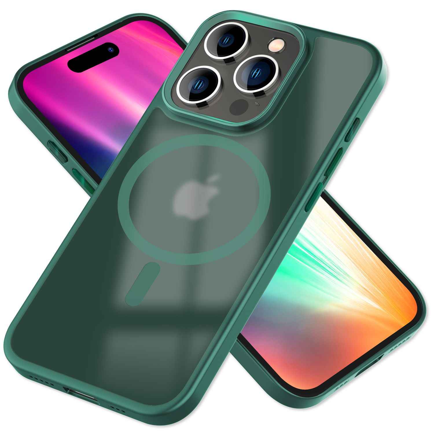 MagSafe Hülle Hybrid für iPhone 15 Pro Max Frosted Hard Case Schutz Handyhülle