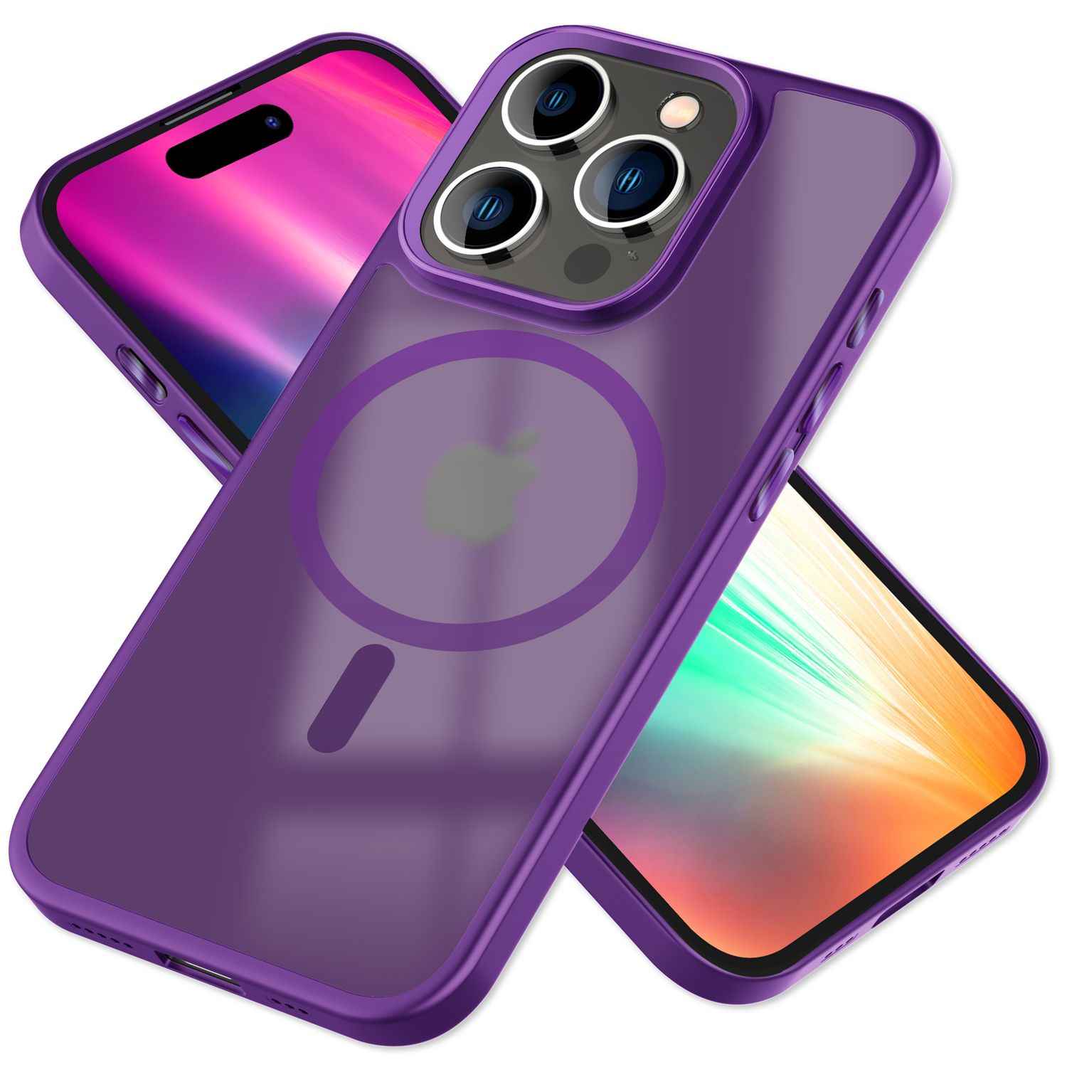 MagSafe Hülle Hybrid für iPhone 15 Pro Max Frosted Hard Case Schutz Handyhülle