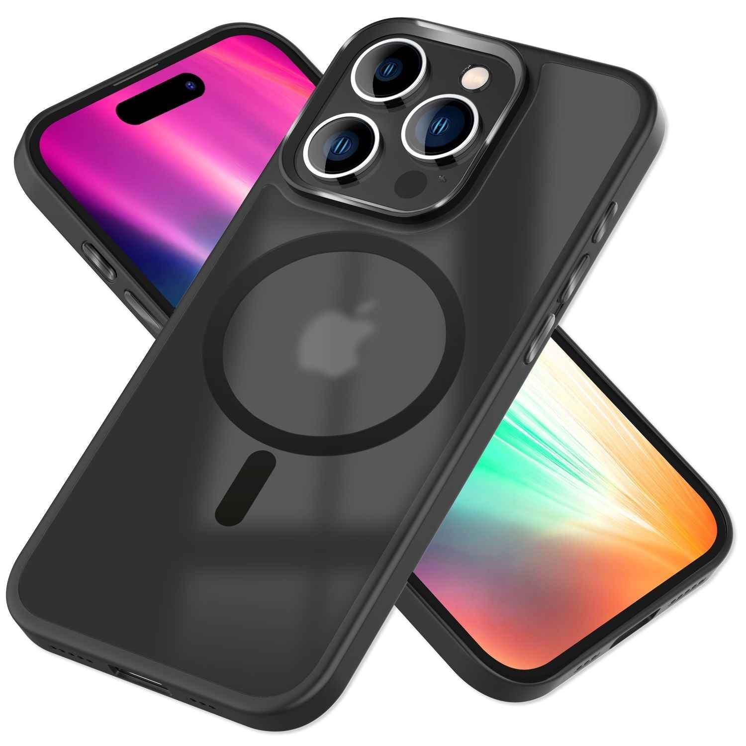 MagSafe Hülle Hybrid für iPhone 15 Pro Max Frosted Hard Case Schutz Handyhülle