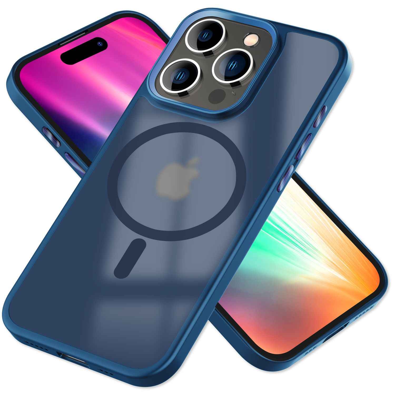 MagSafe Hülle Hybrid für iPhone 15 Pro Max Frosted Hard Case Schutz Handyhülle