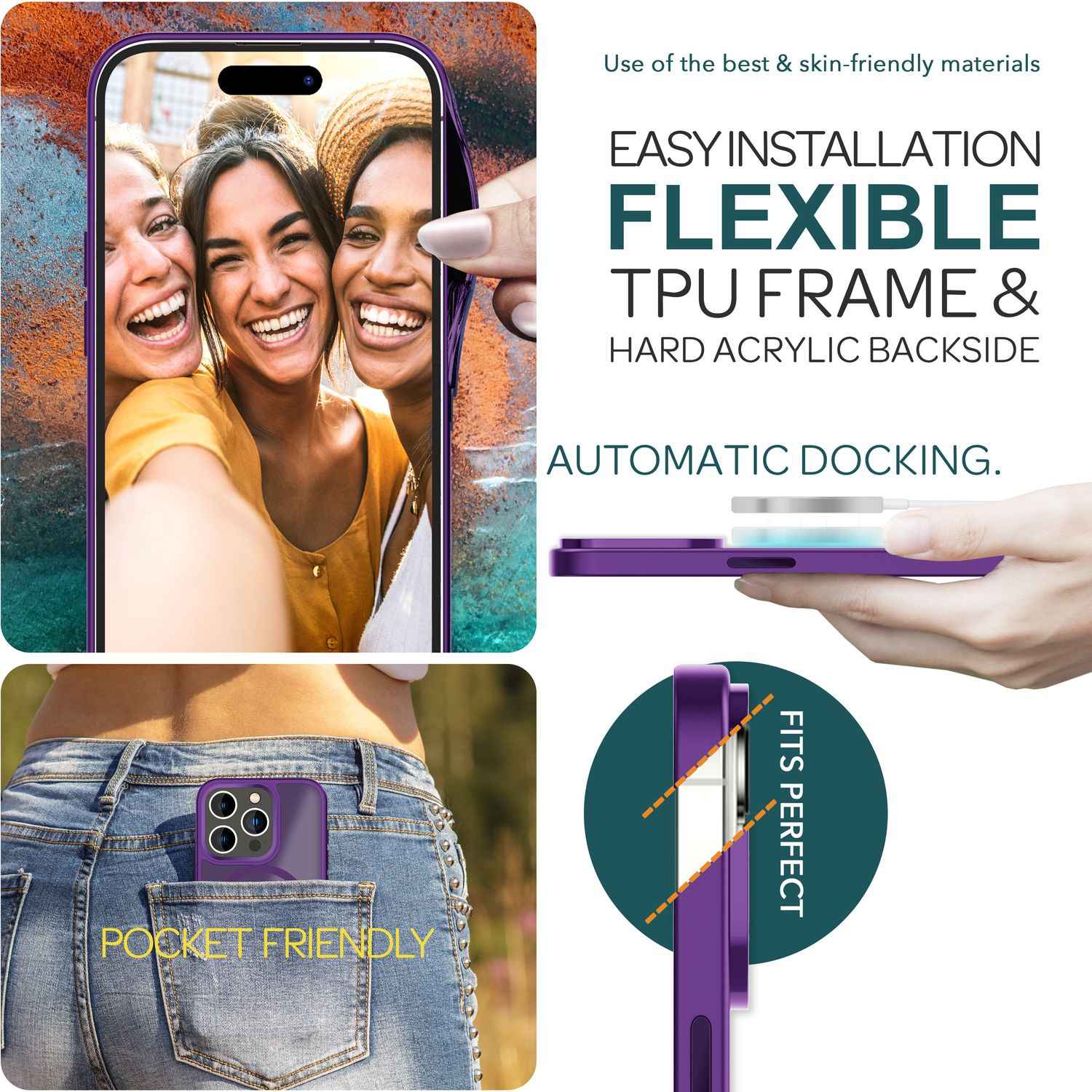MagSafe Hülle Hybrid für iPhone 15 Pro Max Frosted Hard Case Schutz Handyhülle