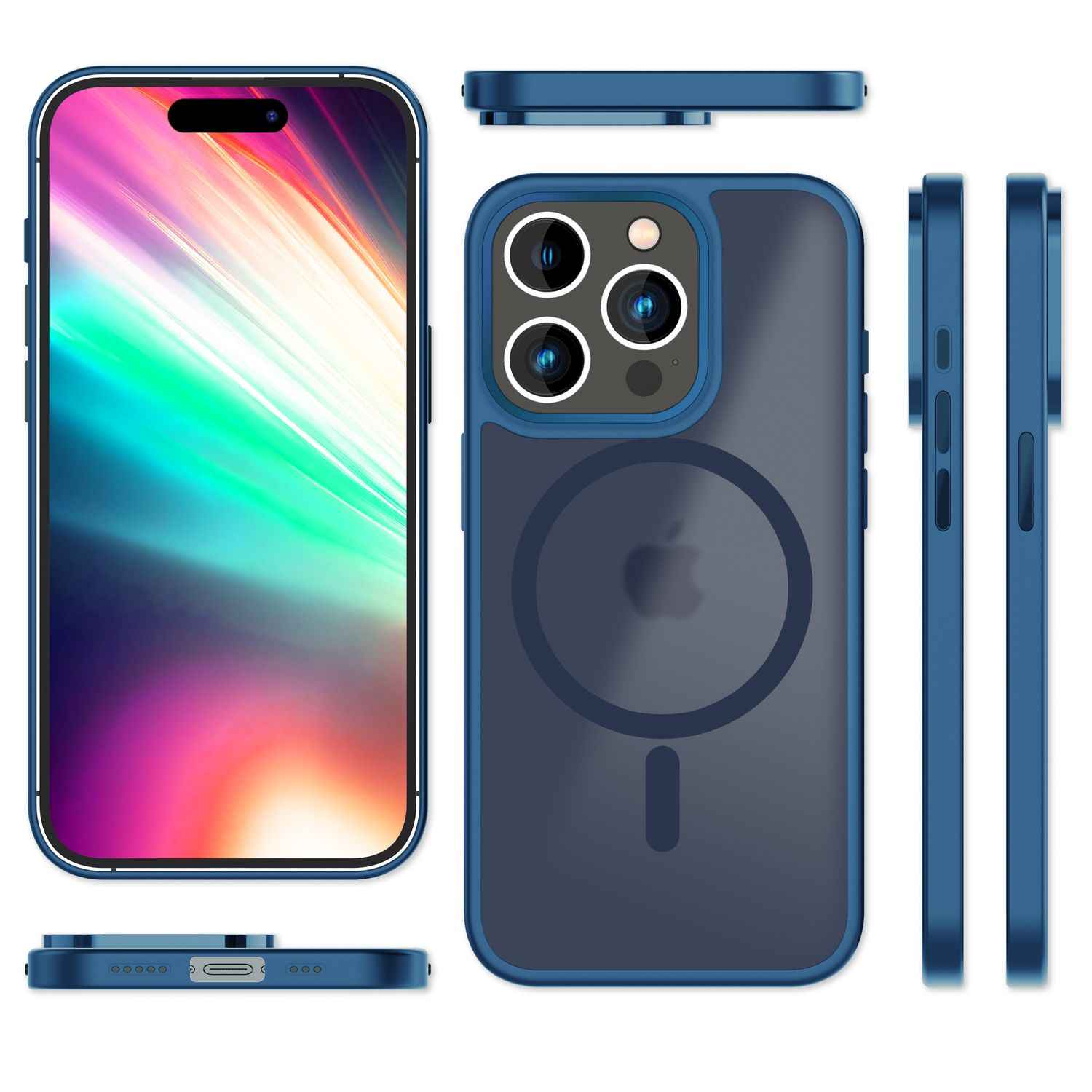 MagSafe Hülle Hybrid für iPhone 15 Pro Max Frosted Hard Case Schutz Handyhülle