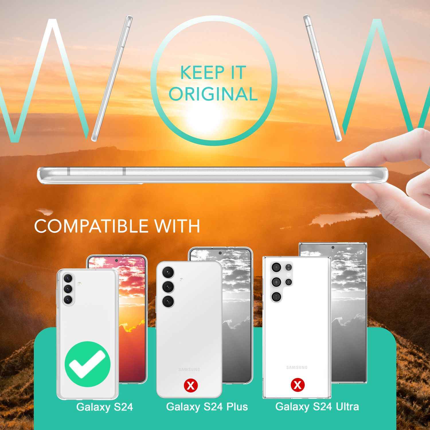 NALIA Klare Silikonhülle für Samsung Galaxy S24 Hülle, Transparentes Handycover für kristallklaren Look, Klarsichthülle