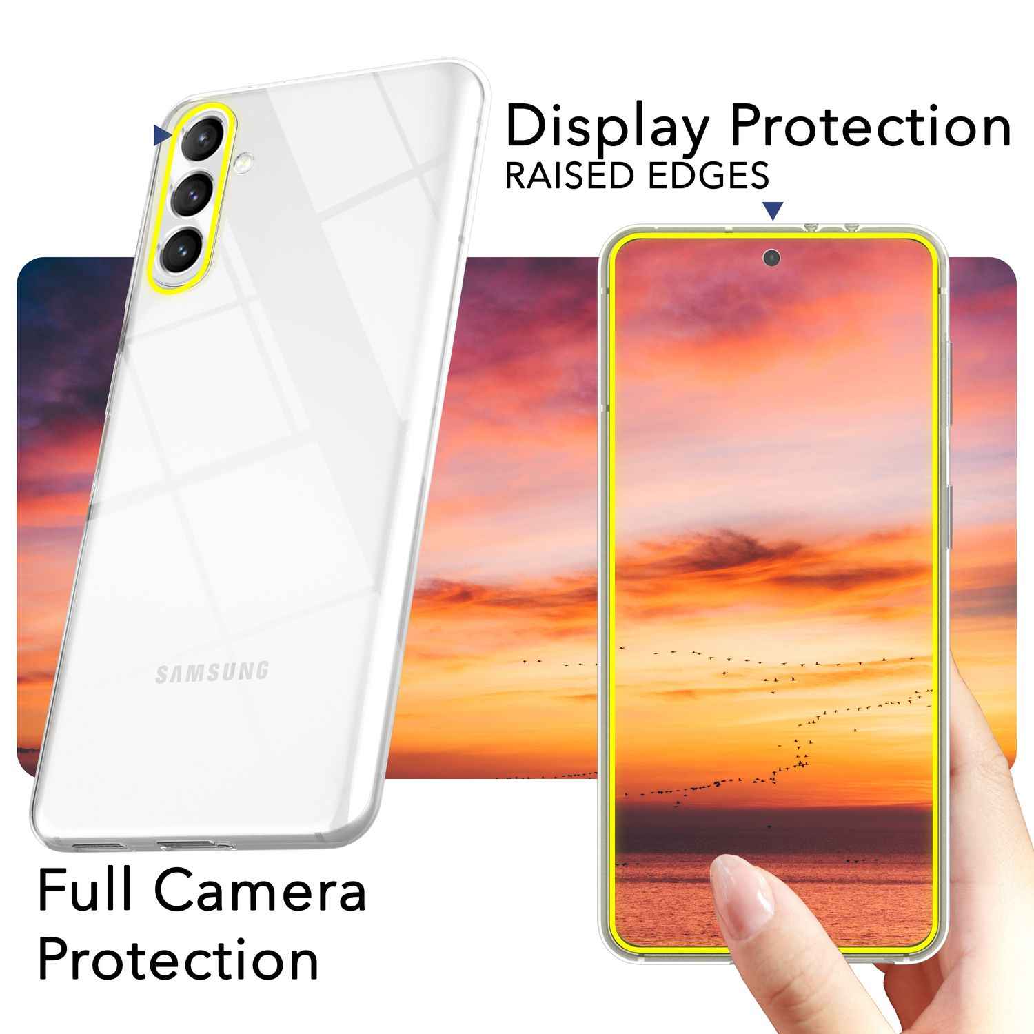 NALIA Klare Silikonhülle für Samsung Galaxy S24 Hülle, Transparentes Handycover für kristallklaren Look, Klarsichthülle