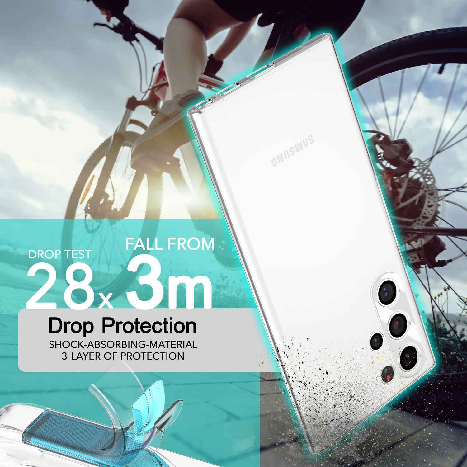 NALIA Klare Silikonhülle kompatibel mit Samsung Galaxy S24 Ultra Hülle, Transparentes Handycover für kristallklaren Look