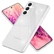 NALIA Glitzernde Schutzhülle für Samsung Galaxy S24 Hülle, Durchsichtige Silikon Handyhülle, Glitzerhülle