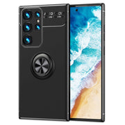 NALIA Matt-Schwarze Ringhülle für Samsung Galaxy S24 Ultra Hülle, Silikon Schutzhülle mit 360° drehbarem Ring