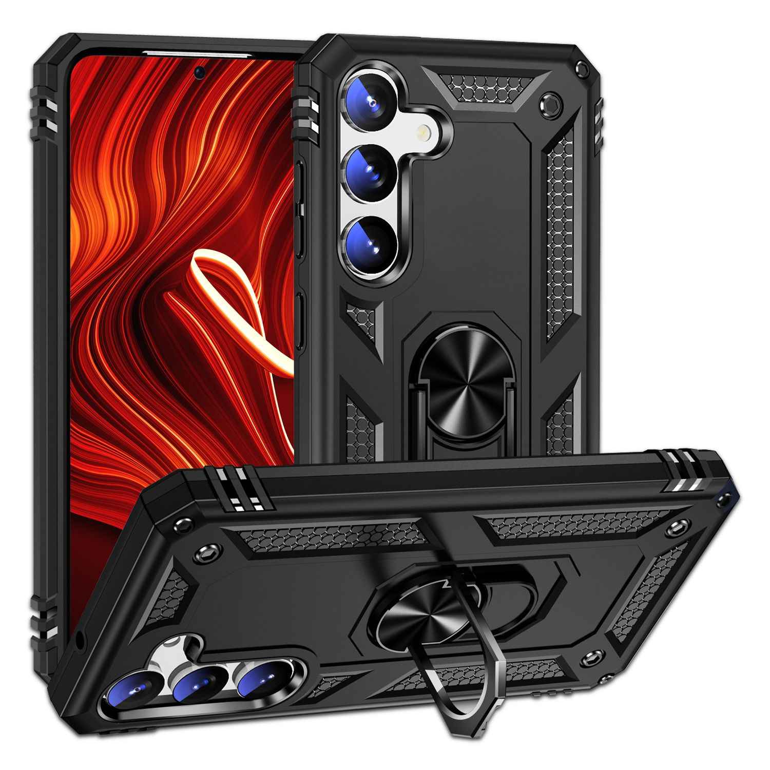 NALIA Military-Style Ringhülle für Samsung Galaxy S24 Plus Hülle, Extrem Robust & Schock-Resistent, Outdoor Schutzhülle