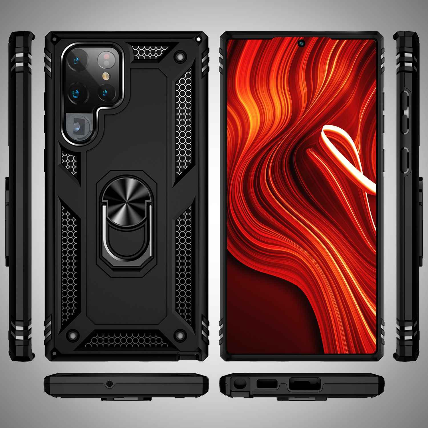 NALIA Military-Style Ringhülle für Samsung Galaxy S24 Ultra Hülle, Extrem Robust & Schock-Resistent, Outdoor Schutzhülle