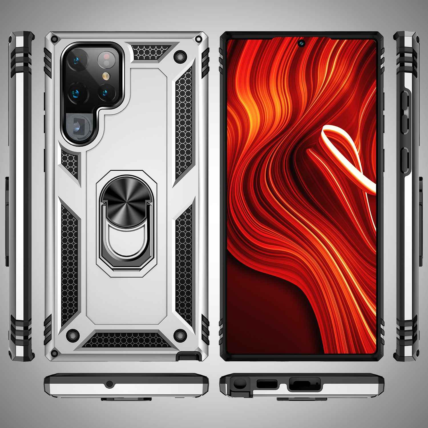 NALIA Military-Style Ringhülle für Samsung Galaxy S24 Ultra Hülle, Extrem Robust & Schock-Resistent, Outdoor Schutzhülle