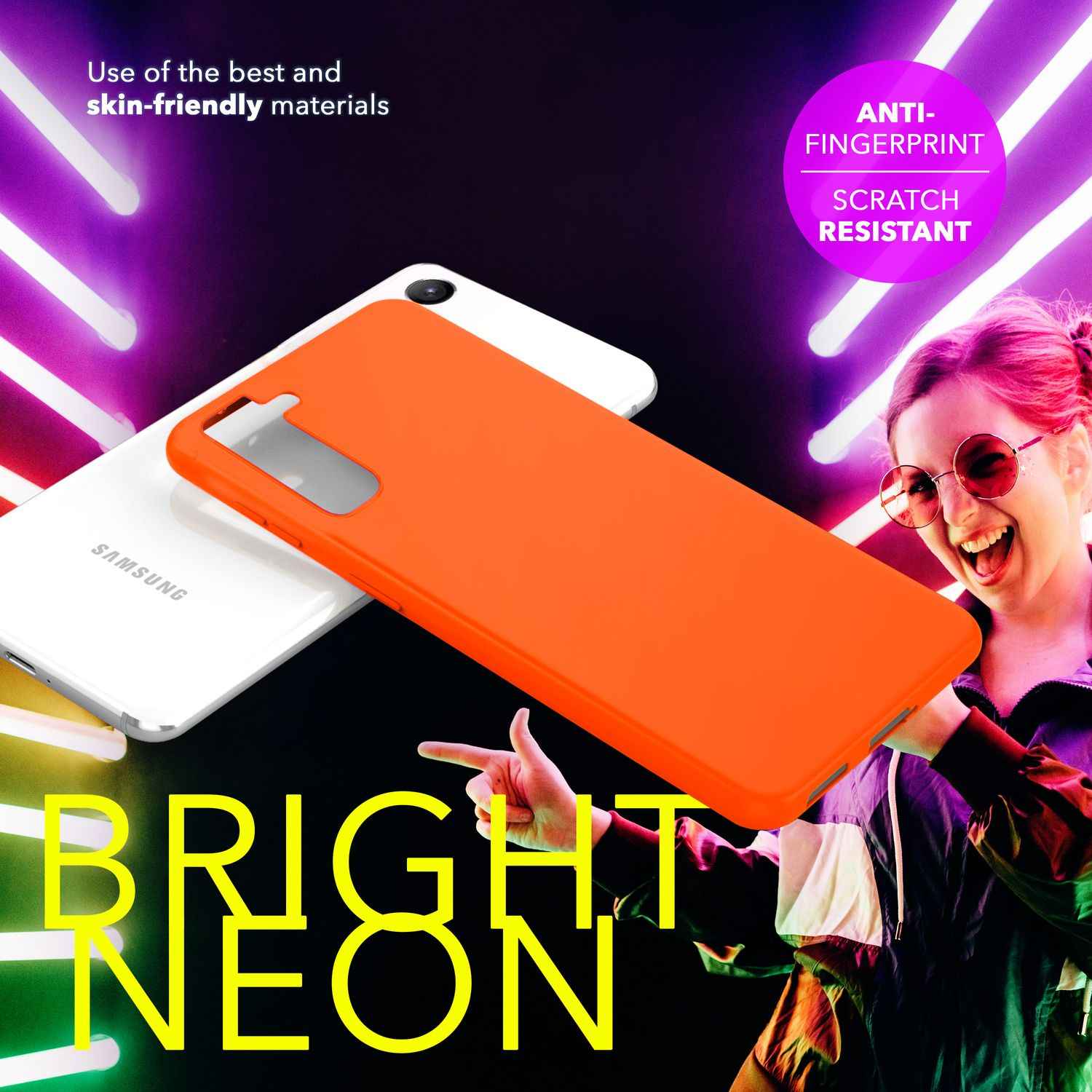 NALIA Farbintensive Neon Silikonhülle für Samsung Galaxy S24 Hülle, Schutzhülle in Bunt Leuchtender Neonfarbe